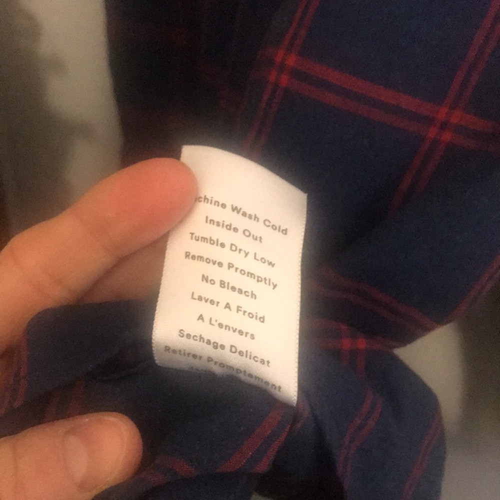 Grayson The Hero Navy And Red Button-Down Long Sl… - image 8